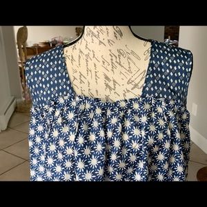 Velvet Boutique Top Graphic Print Silk loose M